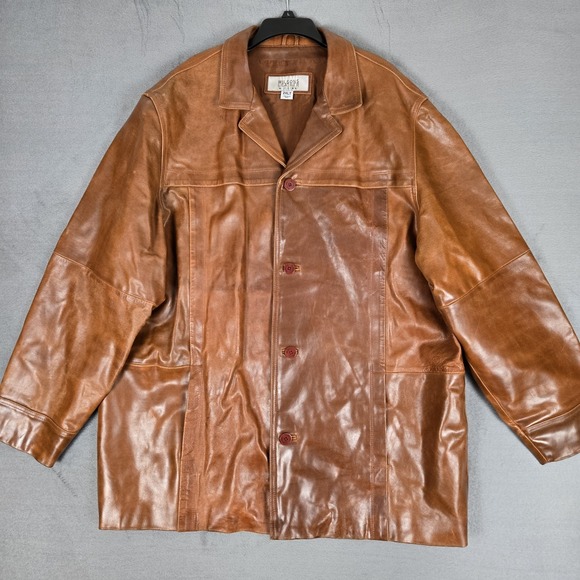 Wilsons Leather Other - Wilsons M. Julian Jacket Mens 2XLT Tall Leather Collared Buttons Pockets Lining